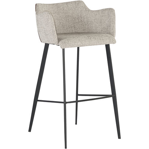 Griffin 38.75 inch November Grey / Bravo Cognac Barstool